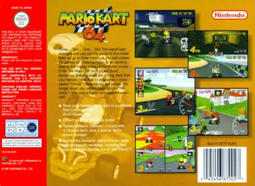 Mario Kart 64 (Europe) box cover back